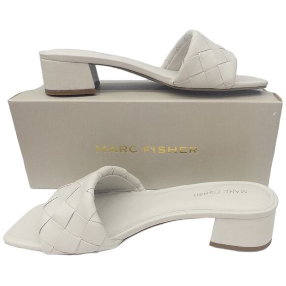 Marc Fisher Shoes - Marc Fisher Casper Square Toe Low Block Heel Sandals Gray Womens 8